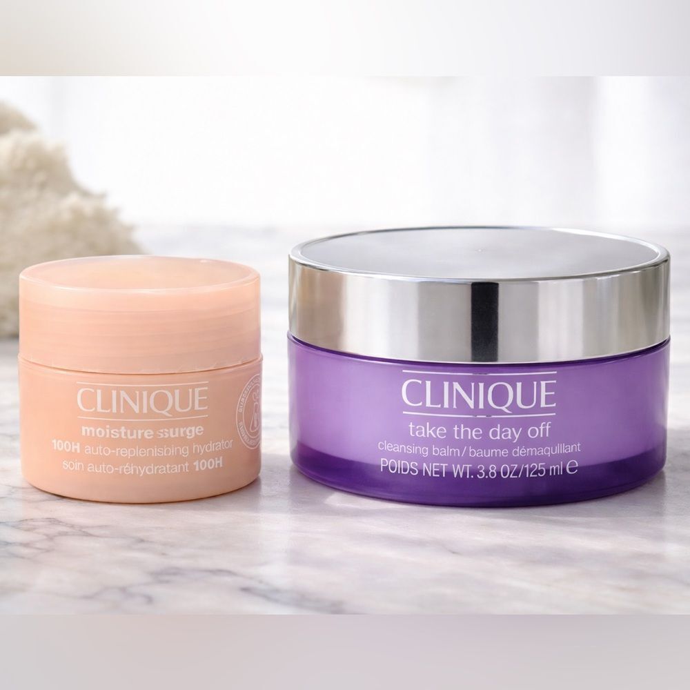 Clinique Skincare Duo Take The Day Off Balm 3.8oz + Moisture Surge 100H Hydrator